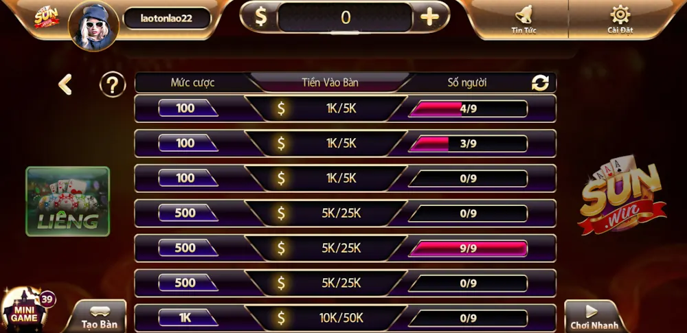 Cách chơi Liêng tại SUNWIN