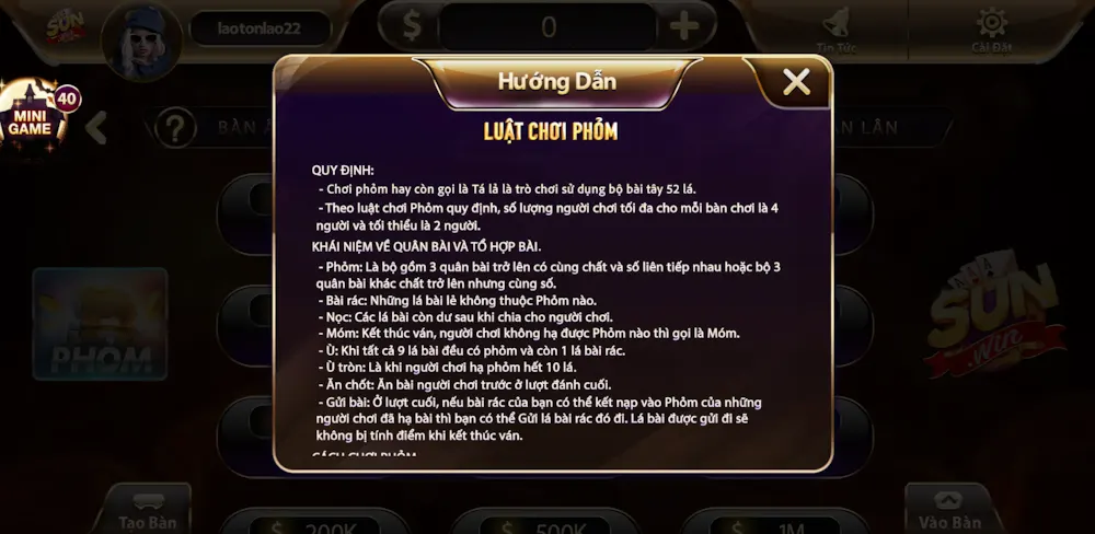 Cách chơi Phỏm tại SUNWIN