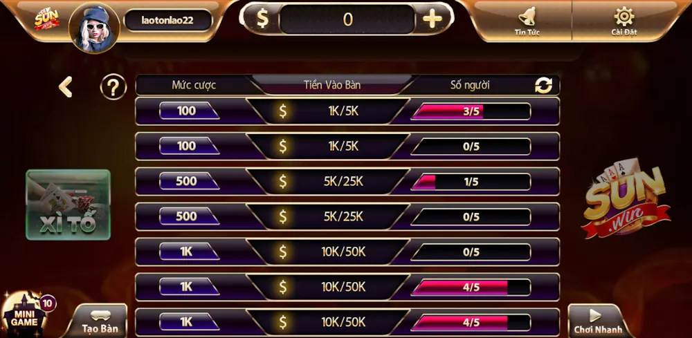 Cách chơi Xì Tố tại SUNWIN